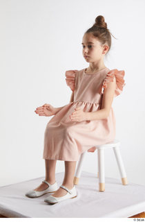 Doroteya  1 casual dressed pink dress sitting white ballerina…